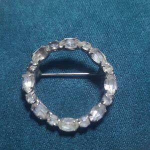 Vintage Circular Rhinestone Brooch